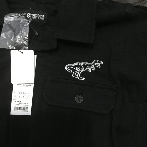 Candystripper Dinosaur embroidered Shorts romper OS New - Picture 2 of 4